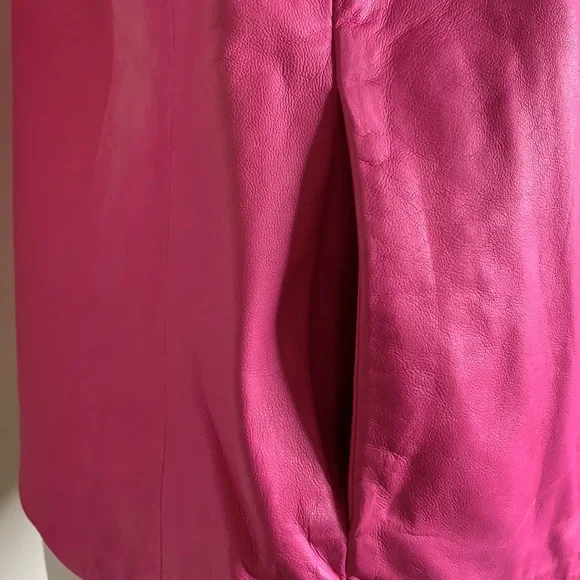 J BRAND Eberhardt Italian Lamb Leather Pink Vest S